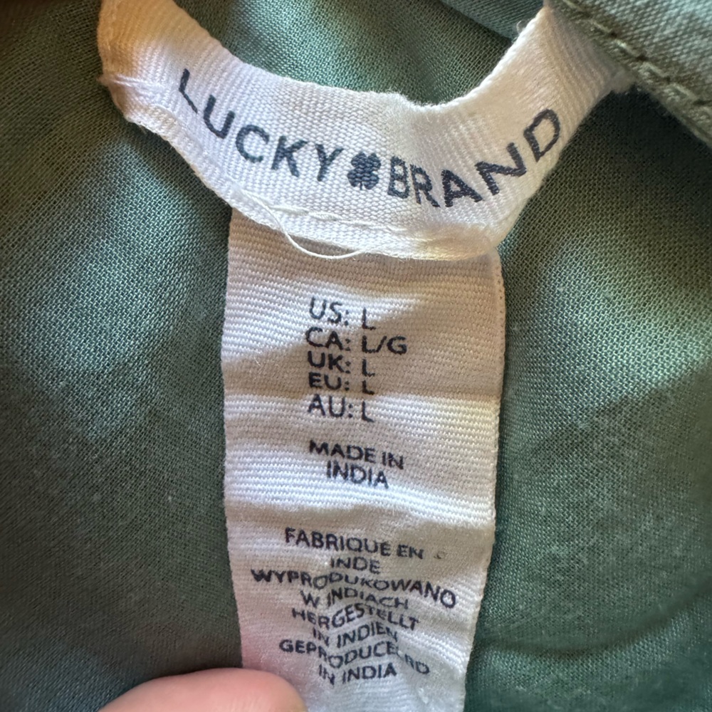 Lucky Brand Teal Maxi Dress with White Leaf Print
Size large - Picture 5 of 6